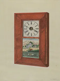 Jordan John Prints: Pendulum Clock, c. 1937. Creator: John Jordan