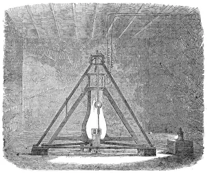 Colliery Prints: Pendulum-Room at the Bottom of the Harton Coal-Pit, 1854. Creator: Unknown
