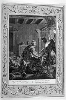 Faithfulness Gallery: Penelope at Her Loom, 1733. Artist: Bernard Picart