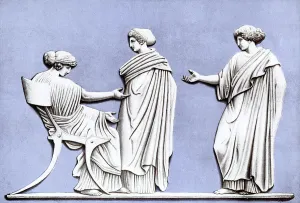 Penelope Prints: Penelope and Maidens, Wedgwood plaque, 18th century, (c1920)