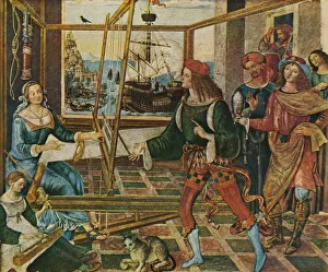 Faithful Prints: Penelope with the Suitors, 1509, (1909). Artist: Bernardino Pinturicchio