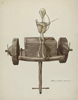 Penetente Death Cart & Death Figure, c. 1937. Creator: Majel G. Claflin
