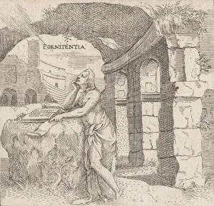 Enea Prints: Penitence (Poenitentia), ca. 1545-50. Creator: Enea Vico