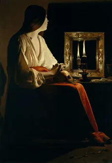 Enlightenment Prints: The Penitent Magdalen, ca. 1640. Creator: Georges de la Tour
