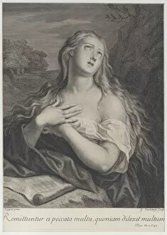 Mary Magdalen Collection: The penitent Mary Magdalene in the wilderness, 1682-1757. Creator: Gaspard Duchange