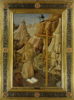 Anchorite Collection: The Penitent Saint Jerome in the desert, 1450. Creator: Bellini, Jacopo (c. 1400-c