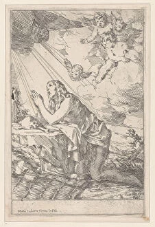 The Penitent Saint Mary Magdalene, kneeling before a skull and bones, 1640-60