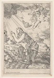Inspiration Prints: The Penitent Saint Mary Magdalene, kneeling before a skull and bones, 1640-60