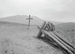 Pueblo Indian Prints: [Penitente crosses near Taos mountain