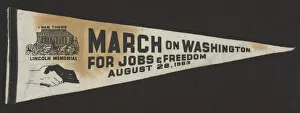 March Gallery: Pennant from the March on Washington carried by Edith Lee-Payne, 1963. Creator: Unknown