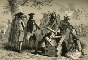 Darley Prints: Penns Treaty with the Indians, (1877). Creator: Albert Bobbett