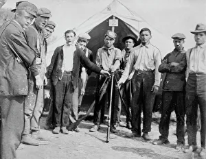 Workers Rights Prints: Pennsylvania coal strike - in Atlantic camp showing guns of deputies
