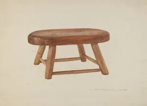 Pennsylvania Dutch Bed Stool, 1935/1942. Creator: John Swientochowski Pennsylvania Dutch Bed Stool, 1935/1942. Creator: John Swientochowski