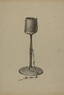 Grubstein Milton Prints: Pennsylvania Fat Lamp, c. 1940. Creator: Milton Grubstein