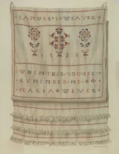 Angus Charlotte Prints: Pennsylvania German Show Towel. Creator: Charlotte Angus