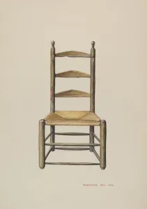 Pennsylvania Ladder Back Chair, 1935 / 1942. Creator: Samuel W. Ford