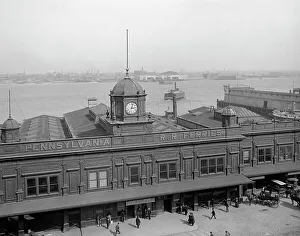 Rail Road Prints: Pennsylvania R.R. [Railroad] ferries, Philadelphia, Pa. c1908. Creator: Unknown