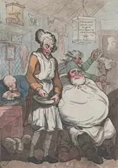 Shops Collection: A Penny Barber, 1789. 1789. Creator: Thomas Rowlandson