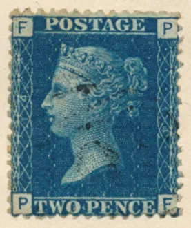 The Two Penny Blue or The Two Pence Blue postage stamp, 1840s