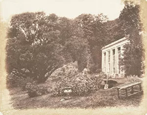 Wheelbarrow Gallery: Penrice Garden, 1853-56. Creator: John Dillwyn Llewelyn
