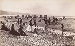 Tourists Gallery: Pensarn Beach, 1860s. Creator: Francis Bedford