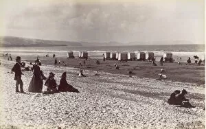 Tourists Gallery: Pensarn Beach, 1870s. Creator: Francis Bedford