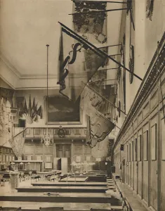Sir Christopher Wren Collection: Where the Pensioners Dine Under Colours Gloriously Tattered, c1935. Creator: Taylor