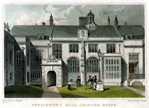 J Rogers Gallery: Pensioners Hall, Charterhouse, London, 1830.Artist: J Rogers
