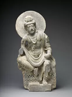3rd Century Collection: Pensive Bodhisattva, Kushan period, 2nd / 3rd century. Creator: Unknown