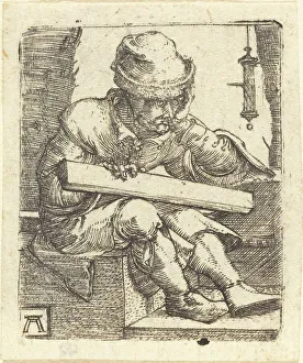 Plank Prints: The Pensive Carpenter, c. 1520/1530. Creator: Albrecht Altdorfer