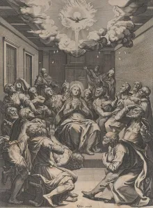 Inspiration Collection: The Pentecost, 1574. Creator: Claes Jansz Visscher