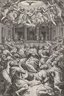 Cornelis Cort Gallery: The Pentecost, 1574. Creator: Cornelis Cort