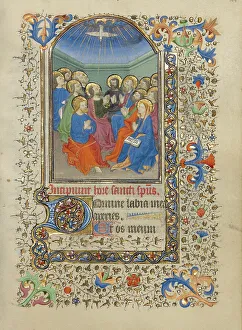 Glossolalia Prints: Pentecost; Book of Hours, about 1420-1430. Creator: Master of the Harvard Hannibal