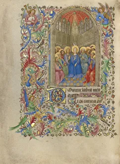 Bagpipes Prints: Pentecost; Book of Hours, about 1420. Creator: Spitz Master