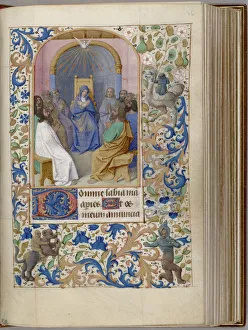 Pentecost (Book of Hours), 1450-1499. Artist: Fouquet, Jean (workshop) Pentecost (Book of Hours), 1450-1499. Artist: Fouquet, Jean (workshop)