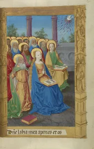 Glossolalia Prints: Pentecost; Book of Hours, 1478. Creator: Master of Guillaume Lambert