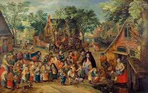 The Younger 1564 1638 Prints: The Pentecost Bride Game, c. 1620. Artist: Brueghel, Pieter, the Younger (1564-1638)