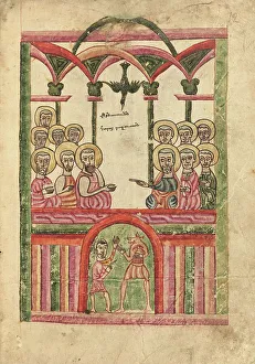 Acts Prints: Pentecost; Gospel Book, 1583. Creator: Ghoukas