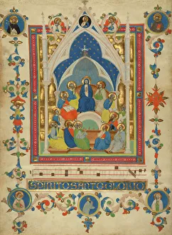 Pentecost: Leaf from the Laudario of Sant'Agnese, about 1340. Creator: Master of the Dominican Effigies