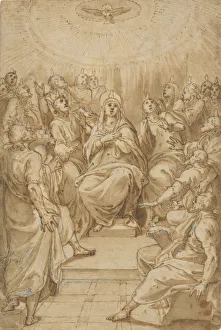 Whitsun Prints: The Pentecost (The Descent of the Holy Spirit), ca. 1576. Creator: Cesare Nebbia
