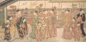 Flower Show Prints: The Peony Show, ca. 1790. Creator: Torii Kiyonaga