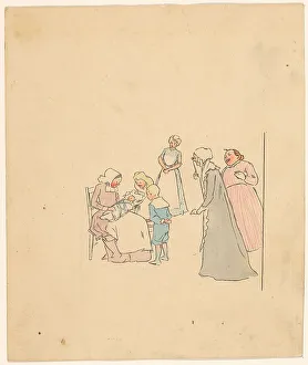 Companionship Prints: People admiring a baby, c.1880-c.1910. Creator: Anon