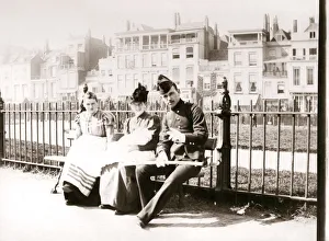 Zuid Holland Prints: People on a bench, Rotterdam, 1898. Artist: James Batkin