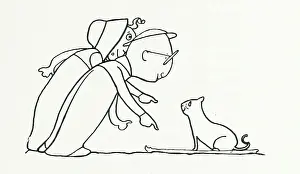 Robinson Prints: People and cat, 1899. Creator: Charles Robinson