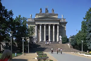 People coming out of church on a Sunday in Eger. Artist: CM Dixon