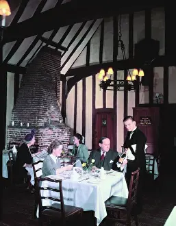 Restaurant Prints: People dining at the Red Lion, Colchester