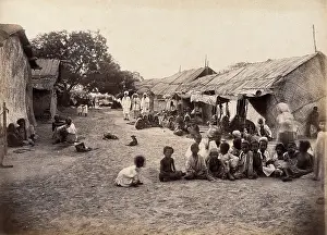 Sitting On Ground Prints: People living in the town of Dhobi Ghat