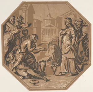 Niccolo Prints: People paying homage to Psyches beauty, ca. 1540-50. ca. 1540-50