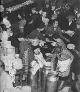 His Majestys Stationery Office Prints: The People Rally To The Peoples Need: Clydeside Feeds Its Homeless, 1941 (1942)