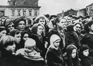 People of the Russian city of Smolensk after its liberation by the Red Army, 1943 People of the Russian city of Smolensk after its liberation by the Red Army, 1943